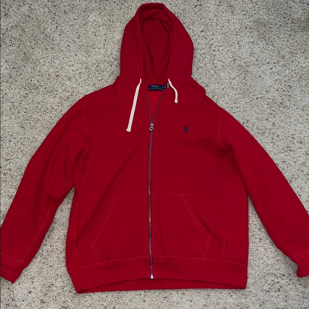 Ralph Lauren Red Hoodie with Drawstring